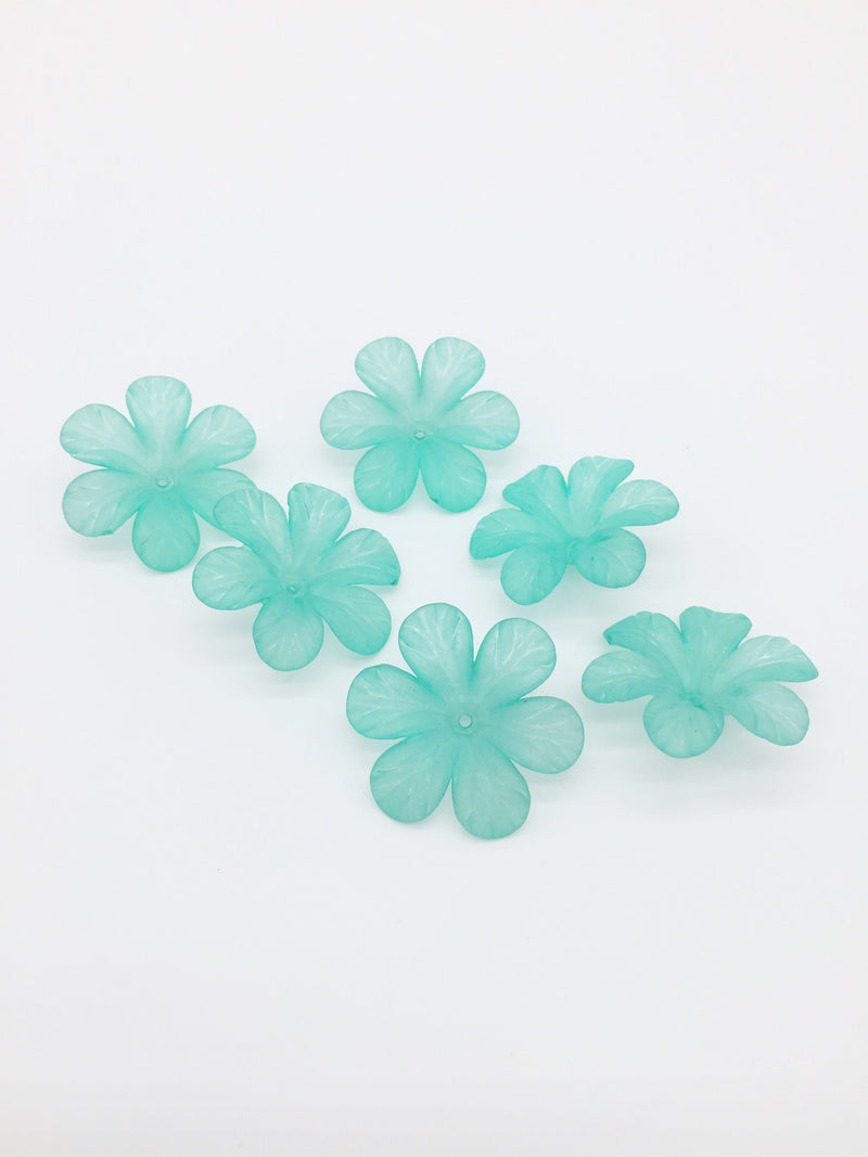 10 x Large Mint Green Acrylic Flower Beads, 33mm (3205)