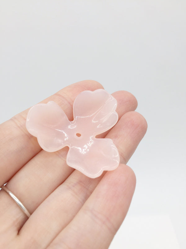 6 x Large Light Pink Acrylic Flower Beads, 39mm (3252)