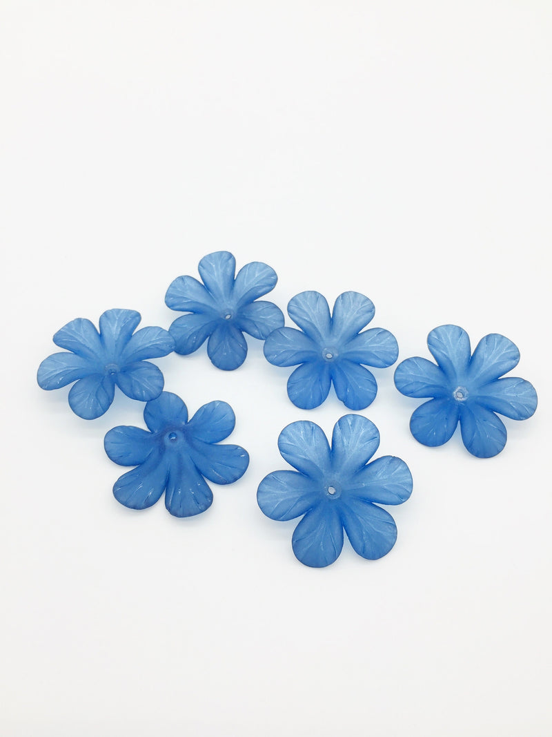 10 x Navy Blue Lucite Flowers Beads Caps, 33mm (3206)