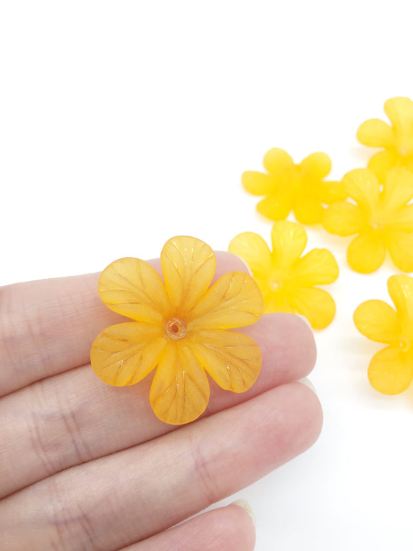 10 x Large Orange Flower Beads, 33mm (3210)