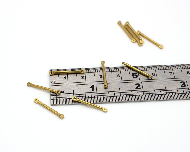 30 x Raw Brass Bar Connectors, 20x1.5mm (C0007)