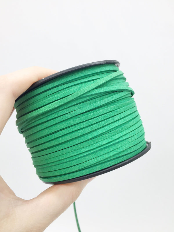 Emerald Green Faux Suede Cord, 3mm (R2)