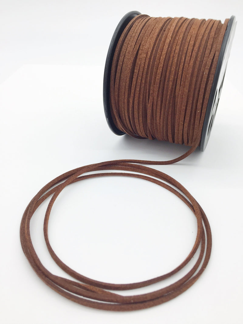 Brown Faux Suede Cord, 3mm Soft Flat Cord (R1)