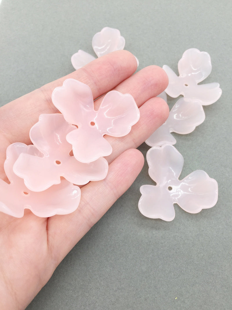 6 x Large Light Pink Acrylic Flower Beads, 39mm (3252)