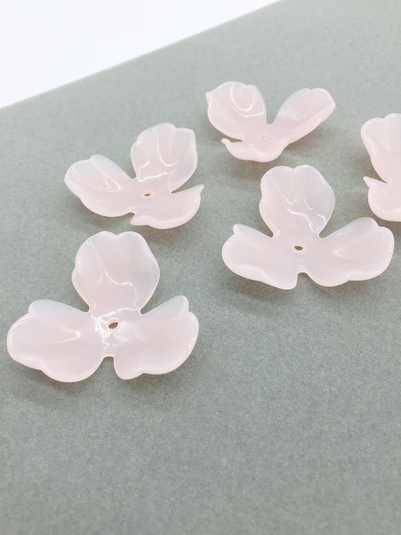 6 x Large Light Pink Acrylic Flower Beads, 39mm (3252)