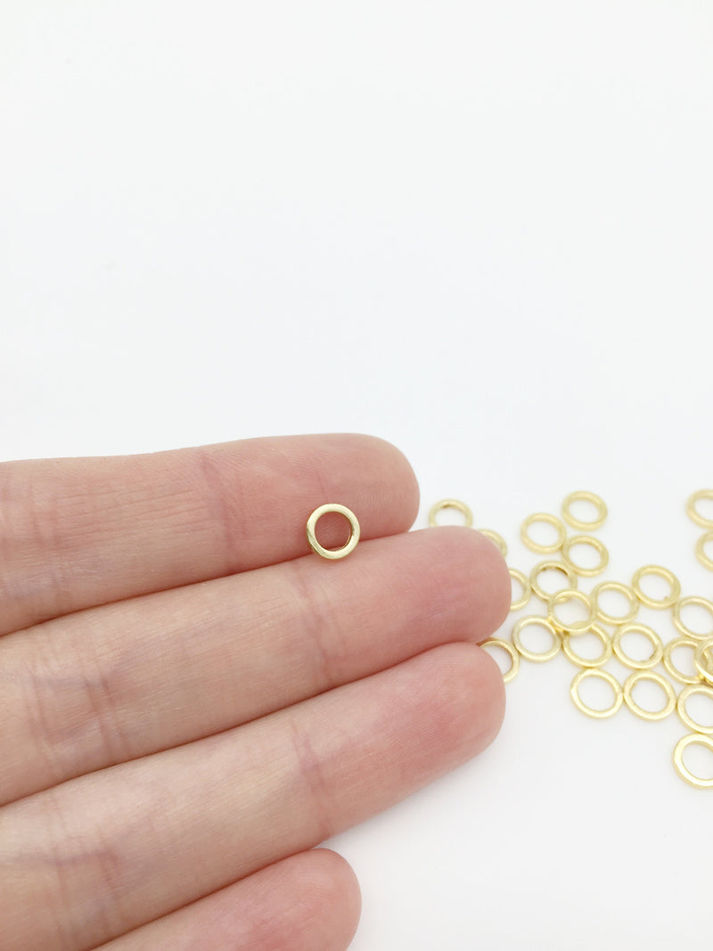 10 x 18K Gold Plated Round Ring Connectors, 6mm (3276)