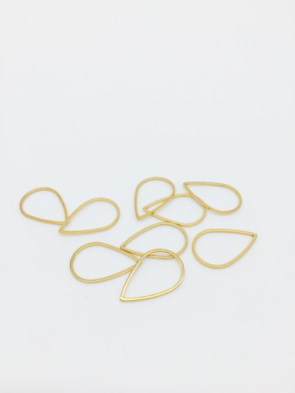 4 x Gold Plated Stainless Steel Teardrop Links, 20x13mm (3321)