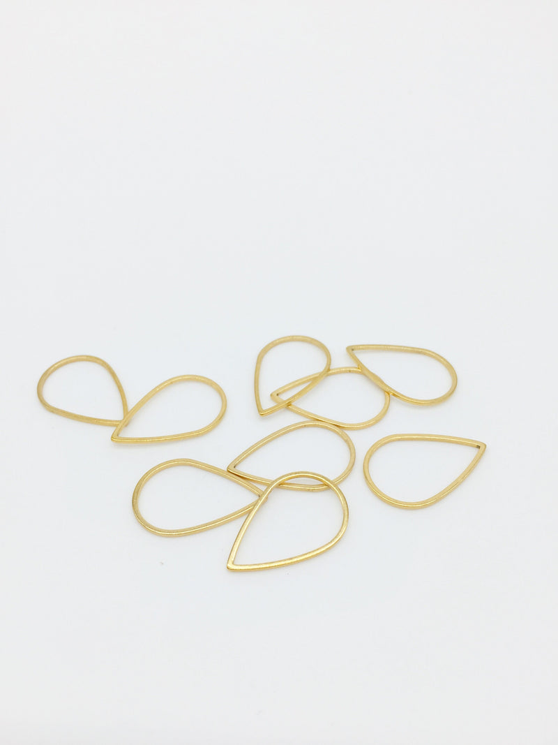 4 x Gold Plated Stainless Steel Teardrop Links, 20x13mm (3321)