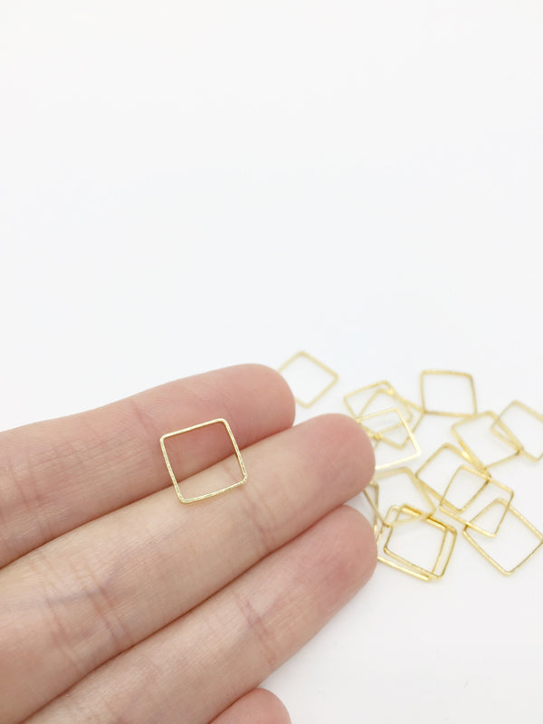 10 x 18K Gold Plated Square Linking Rings, 10mm (3281)