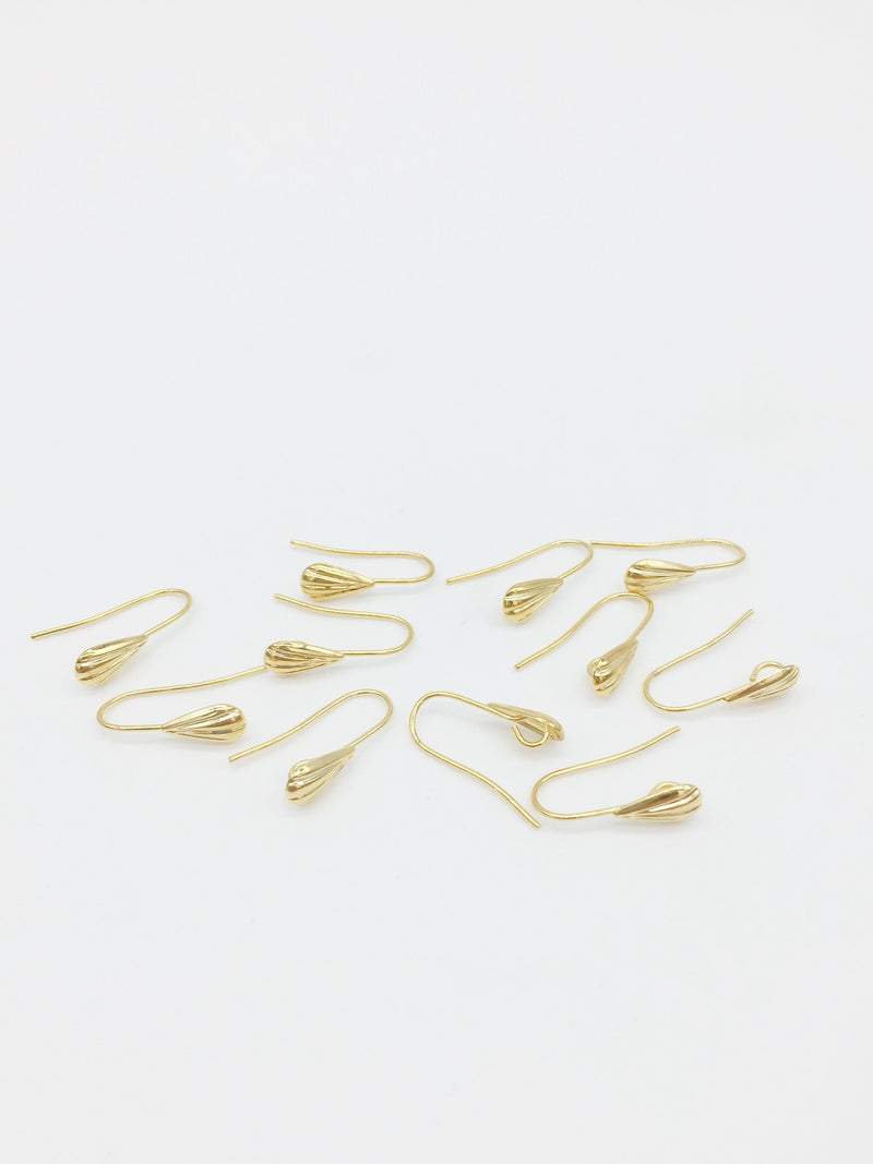 1 pair x 18K Gold Plated Fan Earring Hooks (1199)