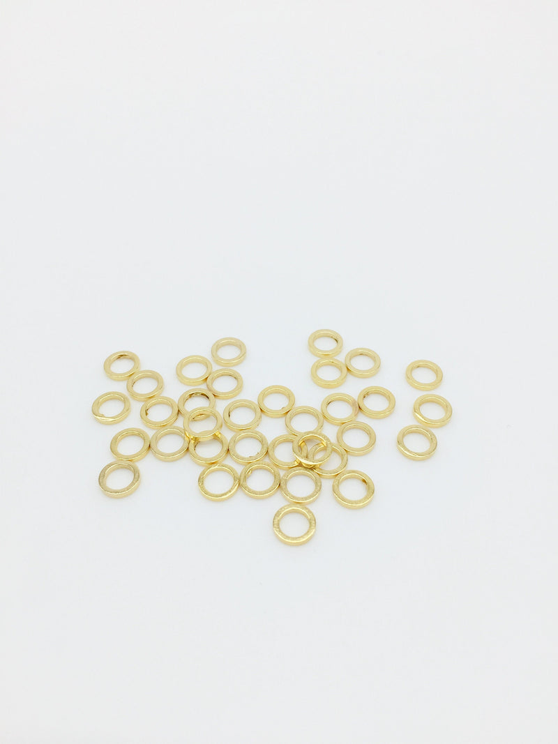 10 x 18K Gold Plated Round Ring Connectors, 6mm (3276)