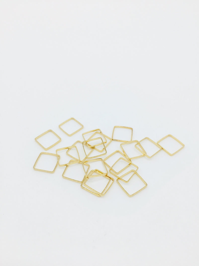 10 x 18K Gold Plated Square Linking Rings, 10mm (3281)