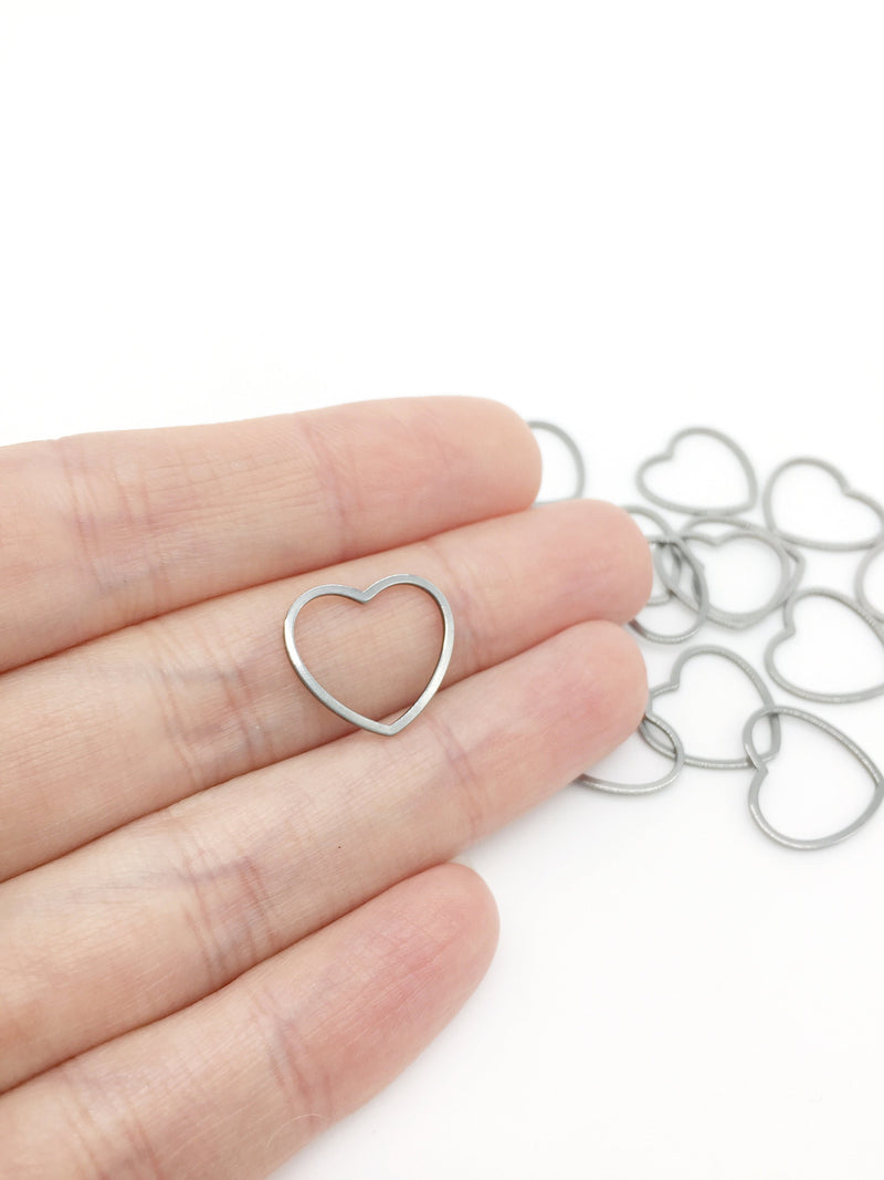 10 x Stainless Steel Open Heart Connectors, 16x15mm (0564)