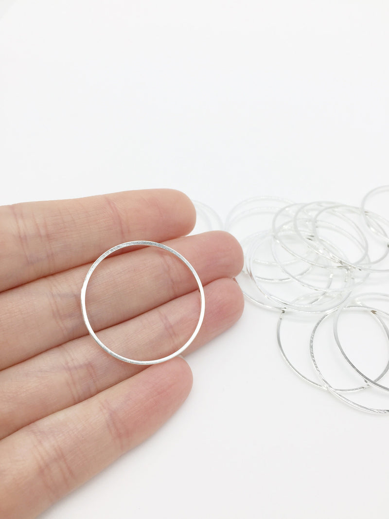 10 x Silver Plated Open Hoop Jewellery Connectors, 30mm (3400)