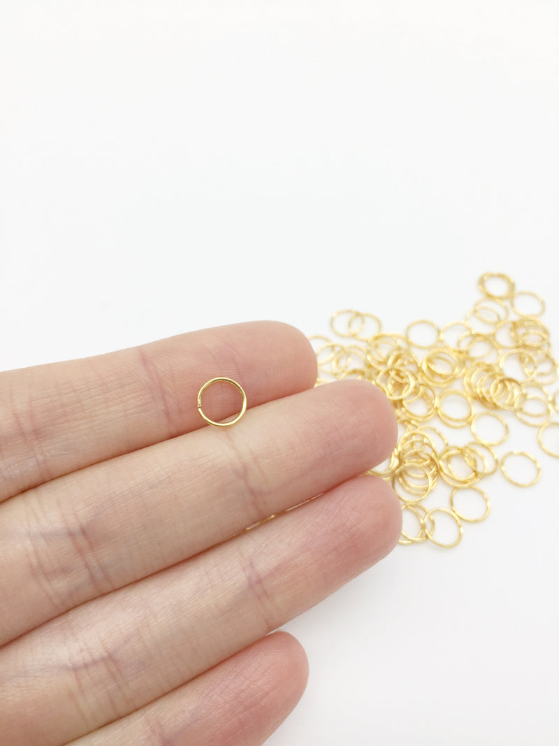 50 x 18K Gold Plated Jump Rings, 7x0.7mm Round Jump Rings (2564)