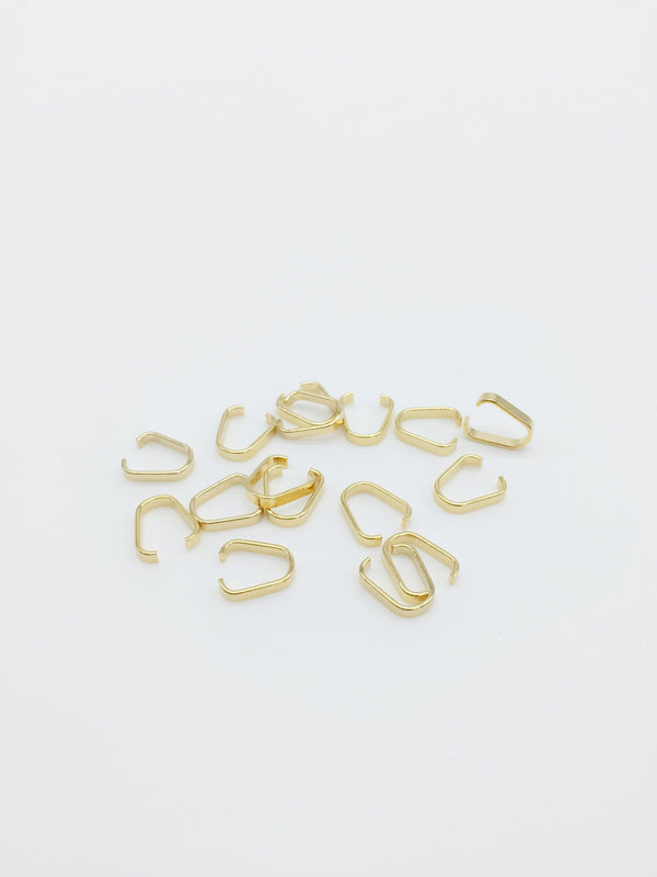 10 x Gold Plated Chain Link Connectors, 10x7mm (3287)