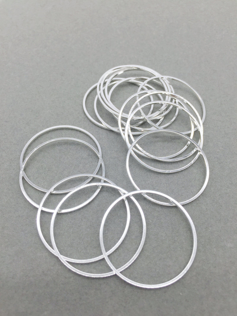 10 x Silver Plated Open Hoop Jewellery Connectors, 30mm (3400)