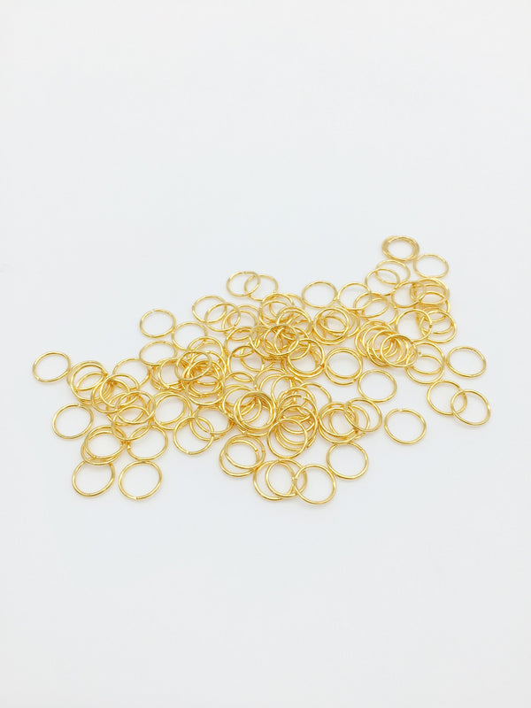 50 x 18K Gold Plated Jump Rings, 7x0.7mm Round Jump Rings (2564)