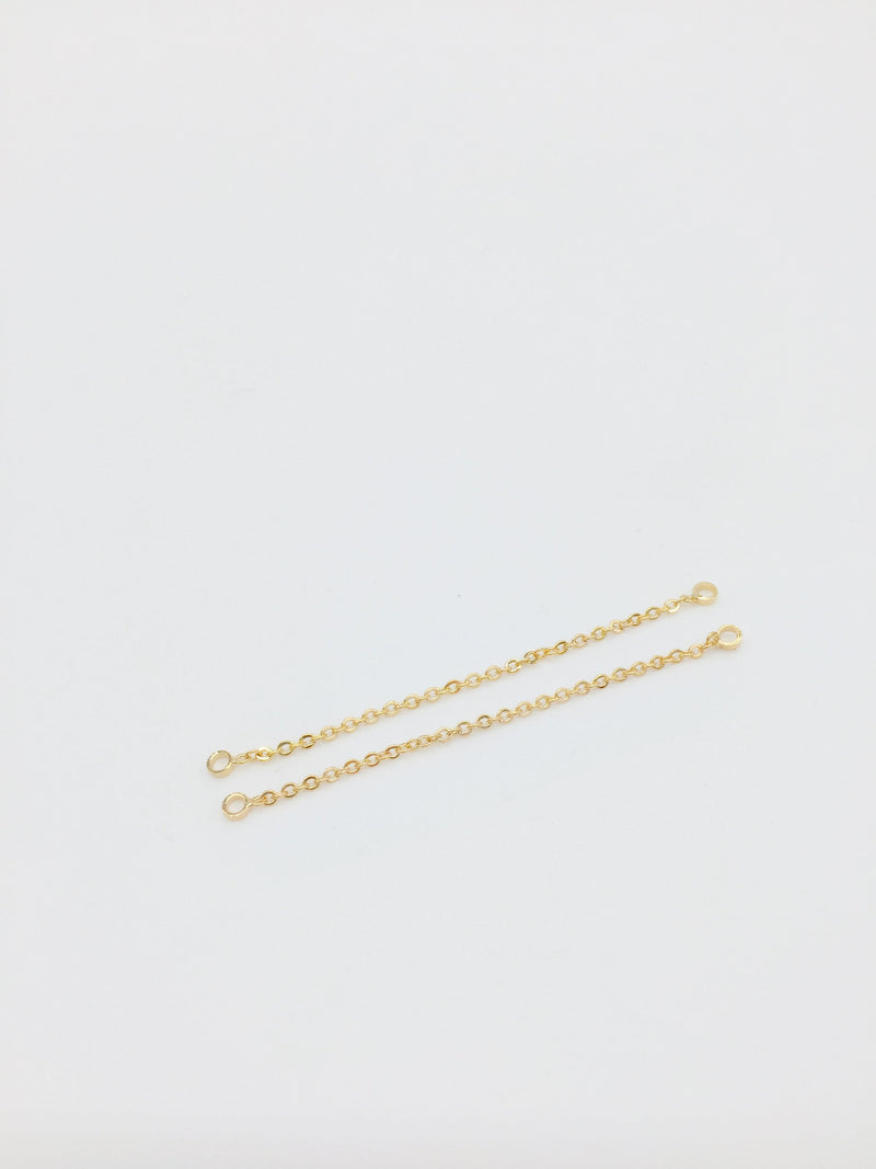 1 pair x 18K Gold Fine Chain Earring Connectors, 55x1mm (1595)