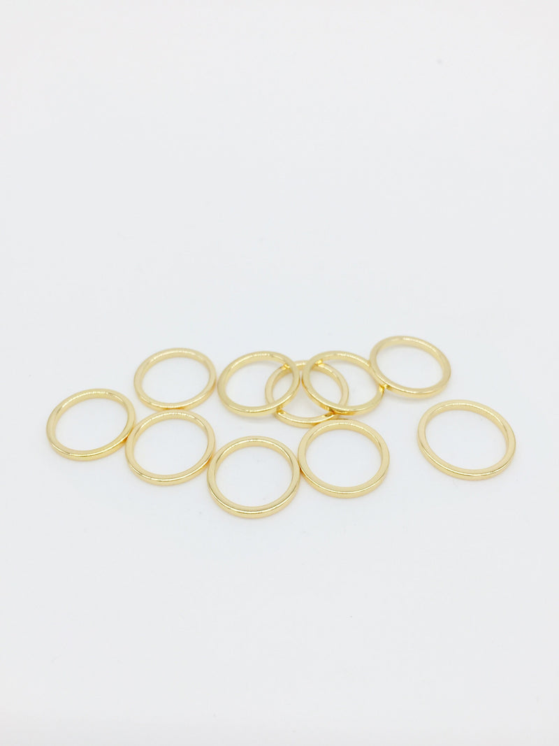 4 x 18K Gold Plated Circle Connectors, 15mm (1566)