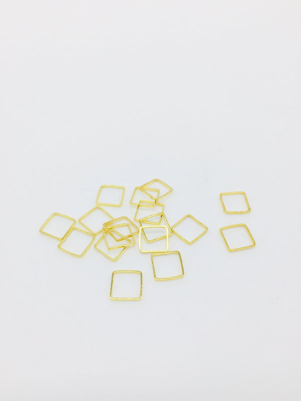 30 x Gold Square Square Metal Linking Rings, 8mm (3258G)