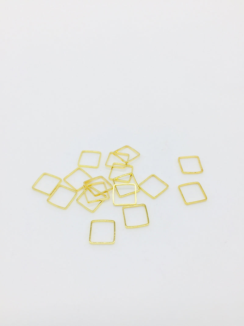 30 x Gold Square Square Metal Linking Rings, 8mm (3258G)