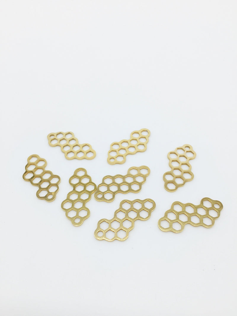 1 x 18K Gold Plated Stainless Steel Honeycomb Connectors, 25x13mm (1251)