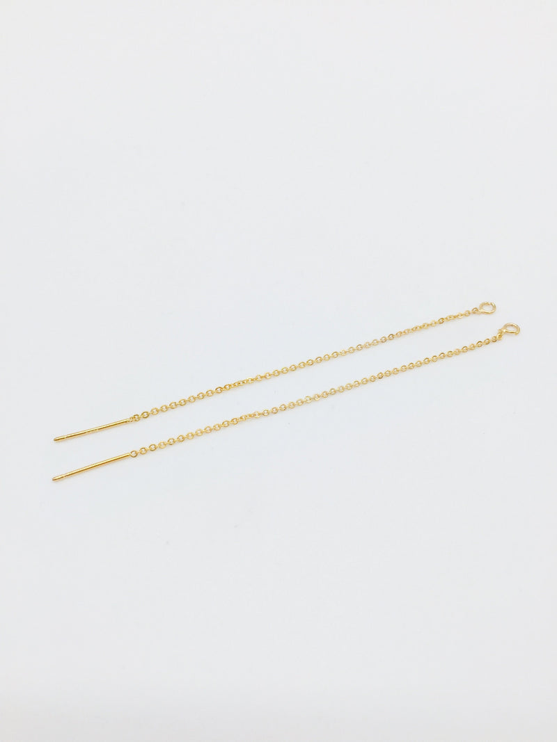 1 pair x 18K Gold Plated Fine Chain Earring Connectors, 86mm (1560)