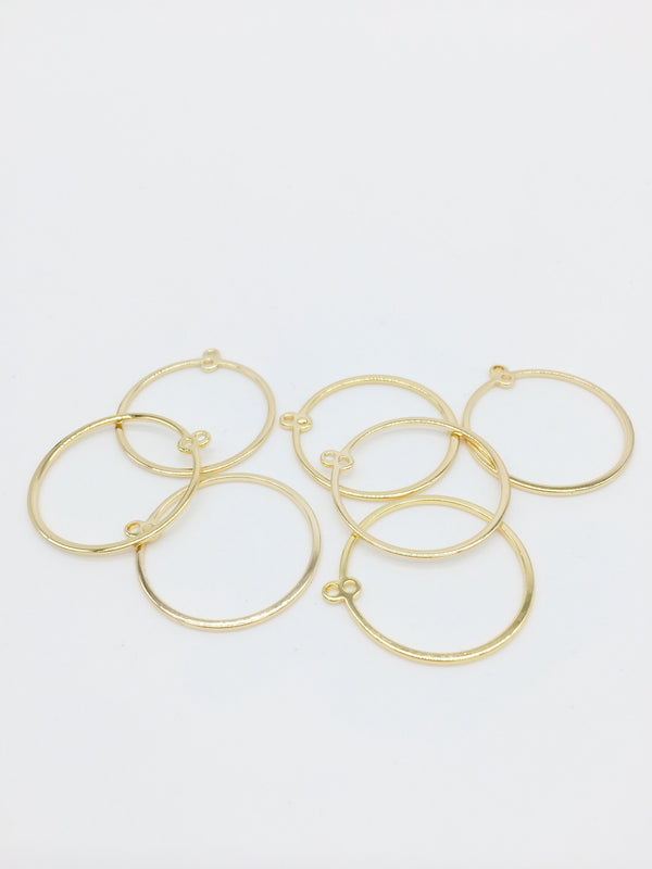 2 x 18K Gold Plated Hoop Connectors, 28x25mm (1565)