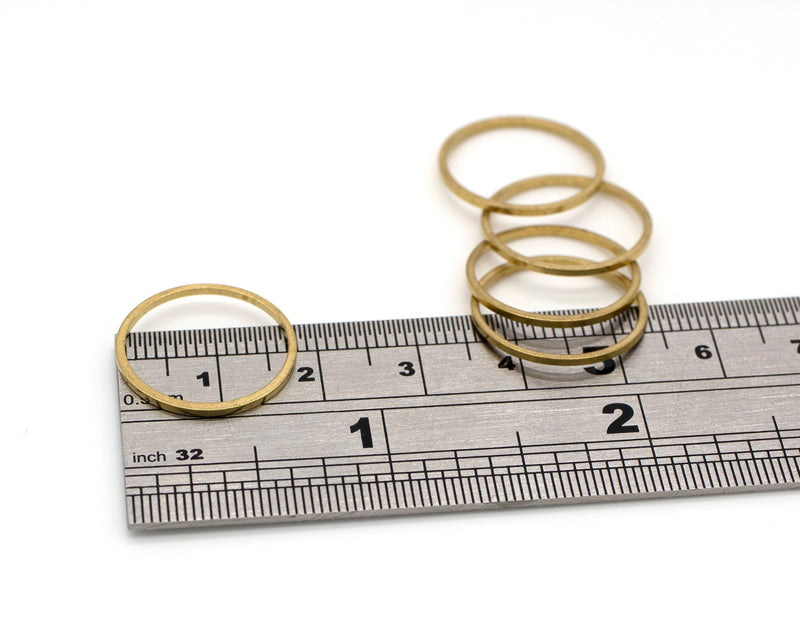 10 x Raw Brass Round Linking Rings, 18mm (C0637)