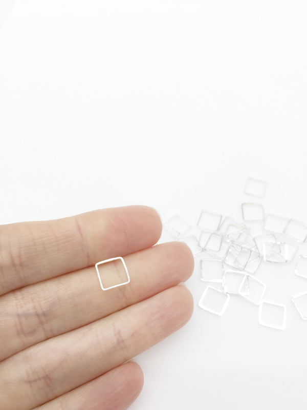 30 x Silver Plated Square Linking Rings, 8mm (3258S)