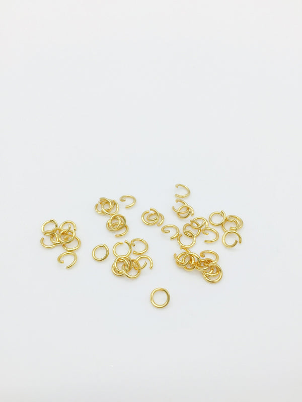 100 x Gold Plated Stainless Steel Open Rings, 5x0.8mm (3307)