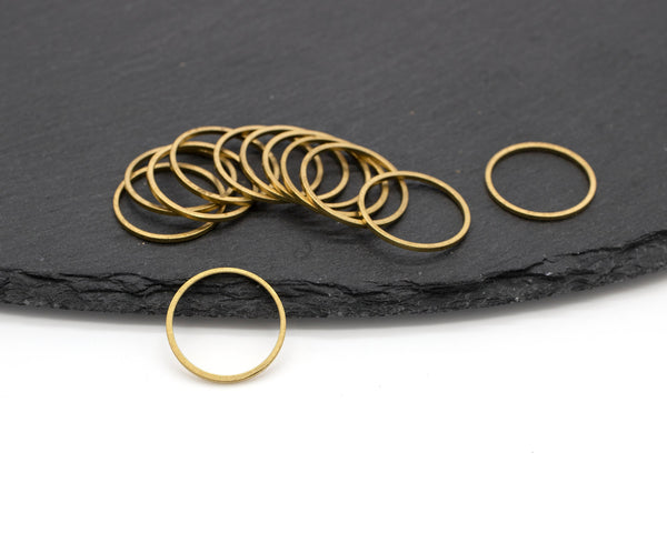 10 x Raw Brass Round Linking Rings, 18mm (C0637)