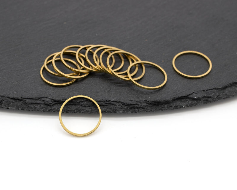 10 x Raw Brass Round Linking Rings, 18mm (C0637)