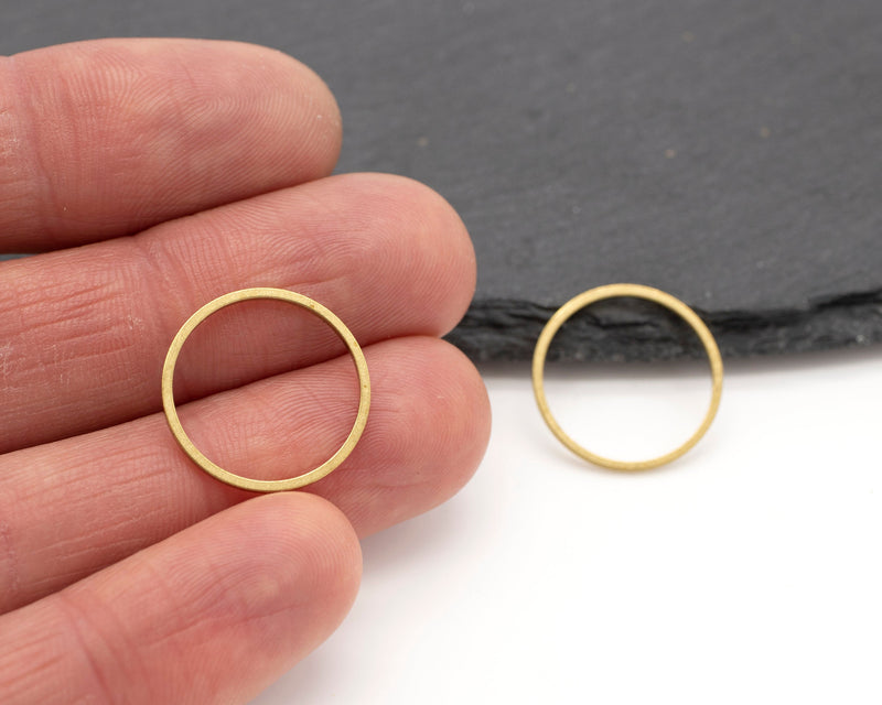 10 x Raw Brass Round Linking Rings, 18mm (C0637)