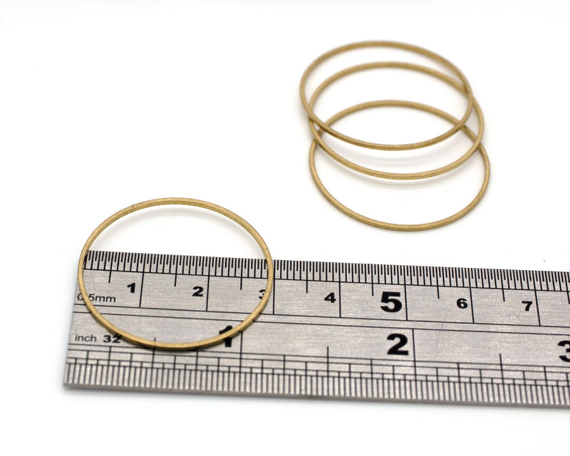 8 x Raw Brass, Round Connectors, 30x1mm (C0638)