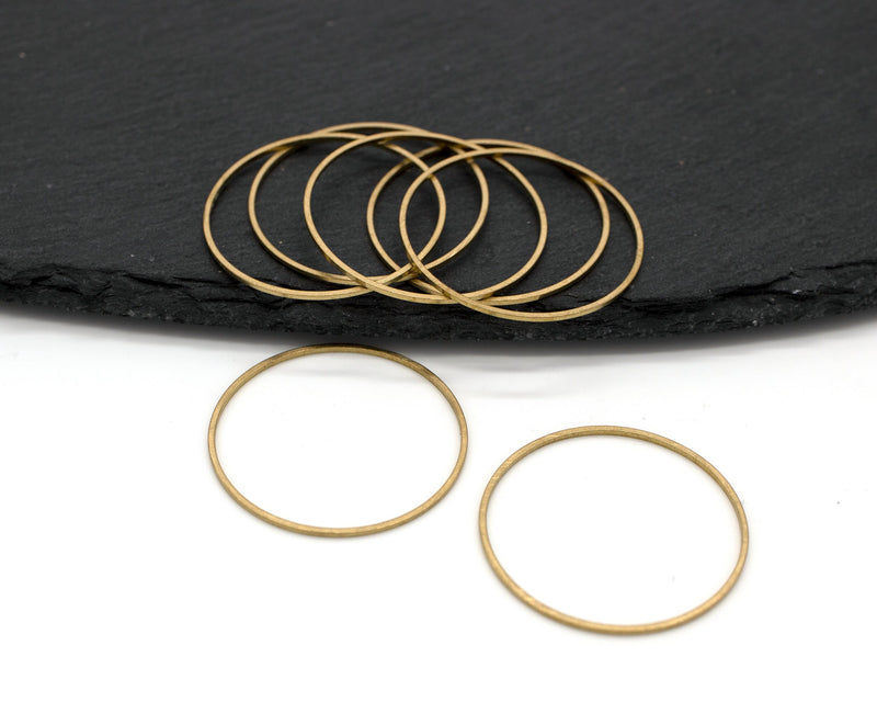 8 x Raw Brass, Round Connectors, 30x1mm (C0638)