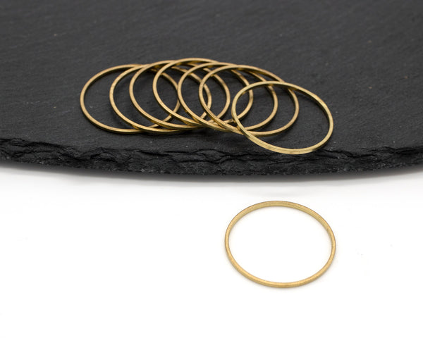 10 x Raw Brass Open Round Linking Rings, 25x1mm (C0639)