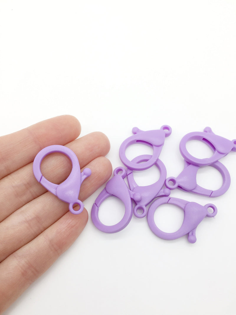 6 x Purple Plastic Lobster Clasps, 35x25mm (3502)