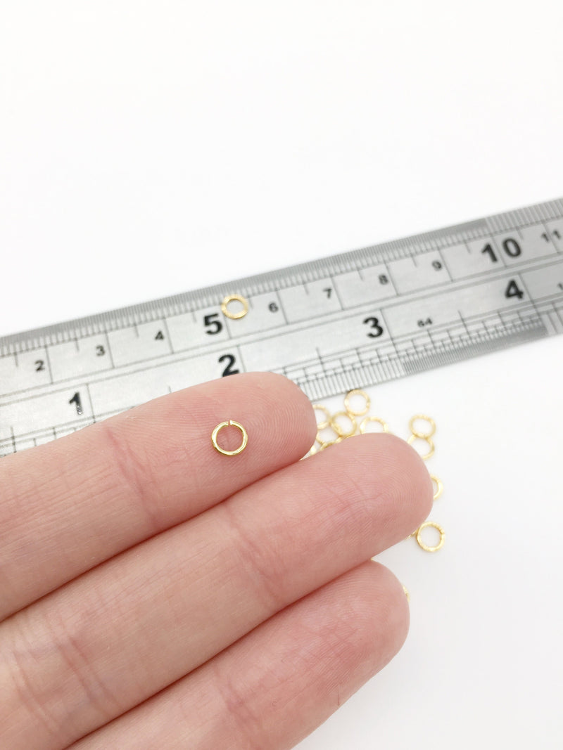 100 x 18K Gold Plated Brass Jump Rings, 4.5x0.7mm (3332)