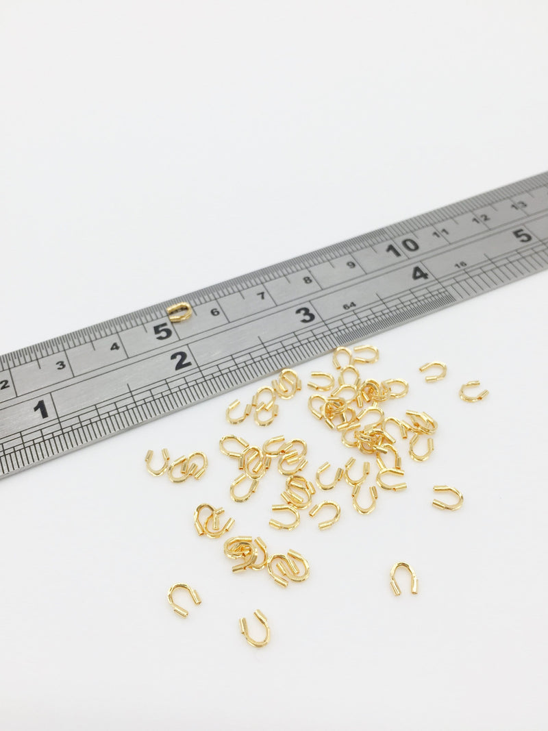 50 x 18K Gold Plated Wire Guardians, 4.5x4mm (3335)