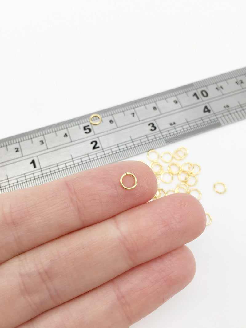 100 x 18K Gold Plated Brass Jump Rings, 5x0.7mm (3333)