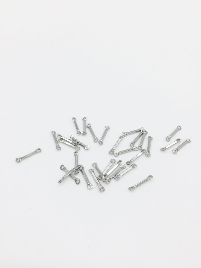 10 x Tiny Stainless Steel Bar Connectors, 11x1mm (3293)