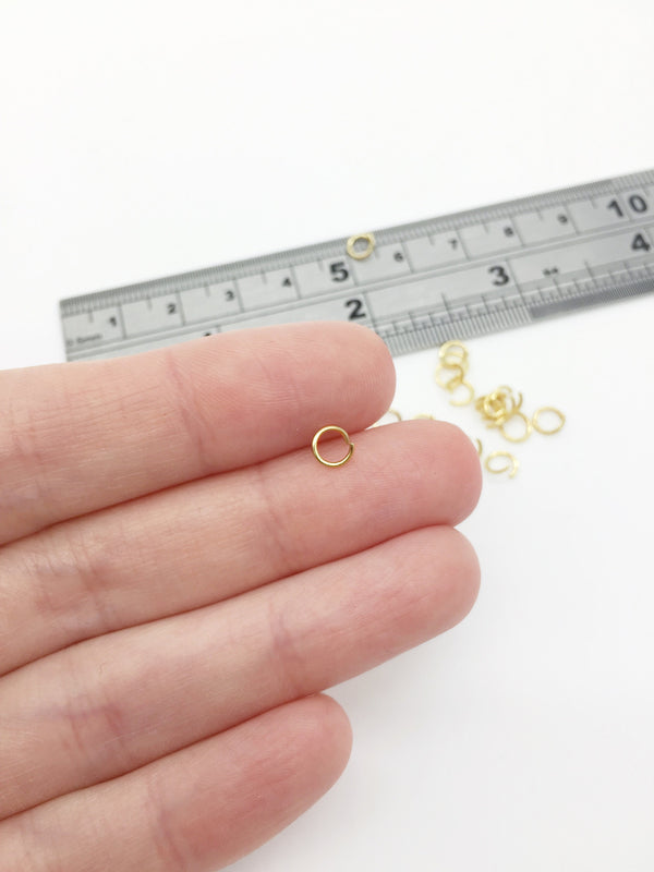 150 x 5x0.7mm 18K Gold Plated Stainless Steel Jump Rings (2783)