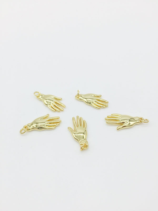 1 x 18K Gold Plated Hand Charm, 20x10mm (1364)