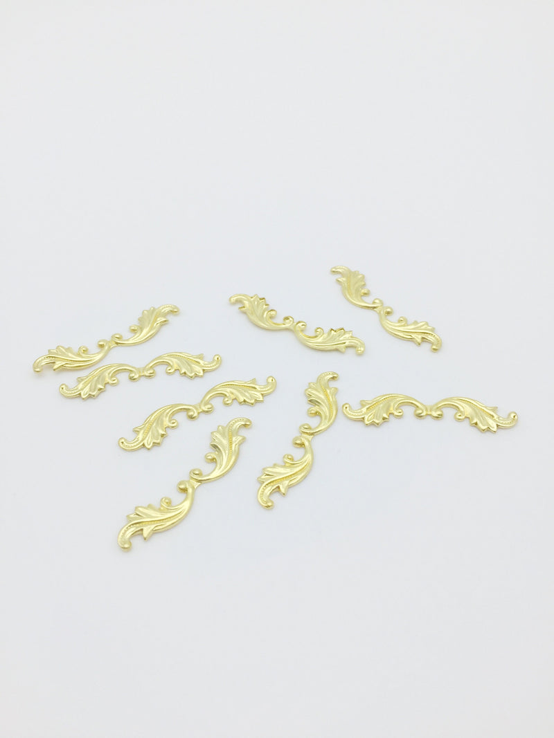 10 x Ornate Brass Filigree Stampings, 30mm (2749)