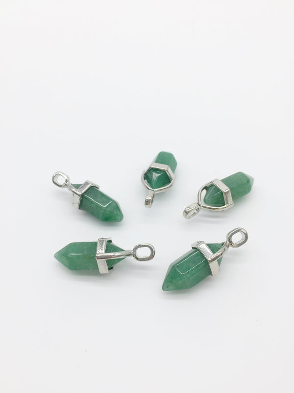 1 x Pointed Aventurine Crystal Pendant with Bail, 31x12mm (2175)