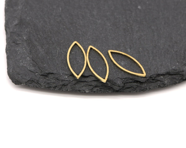 16 x Raw Brass Open Marquise Links, 20x8mm (C0666)