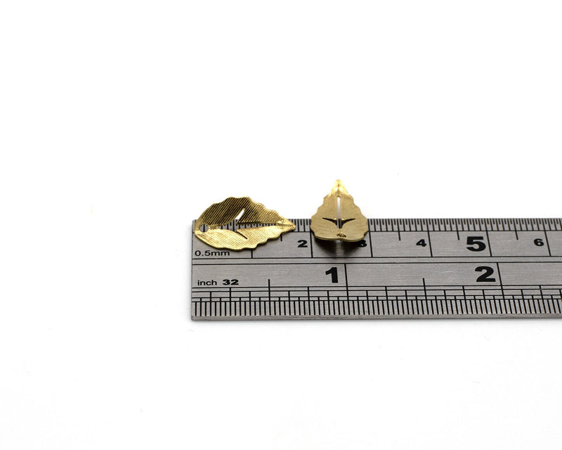 10 x Raw Brass Cut-out Leaf Charms, 17x10mm (C0292)