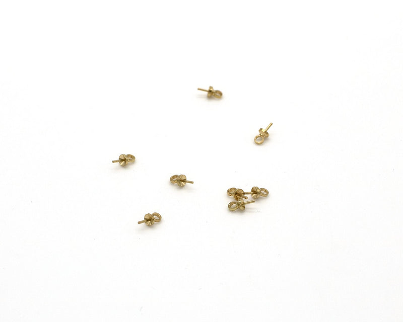 40 x Raw Brass Peg Bails for Top Drilled Beads, 6.5x2.5mm (C0047)